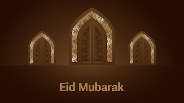 아랍어 패턴 벡터 그래픽 디자인으로 아름다운 eid 무바라크 배경