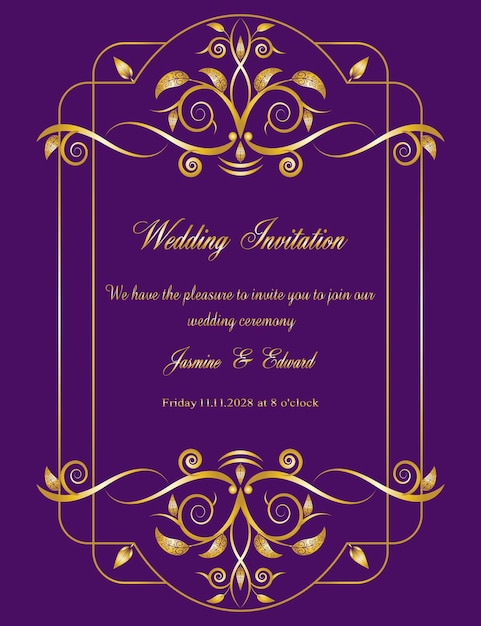 Vector beautiful elegance golden floral ornament frame invitation card background design vector on lollipop