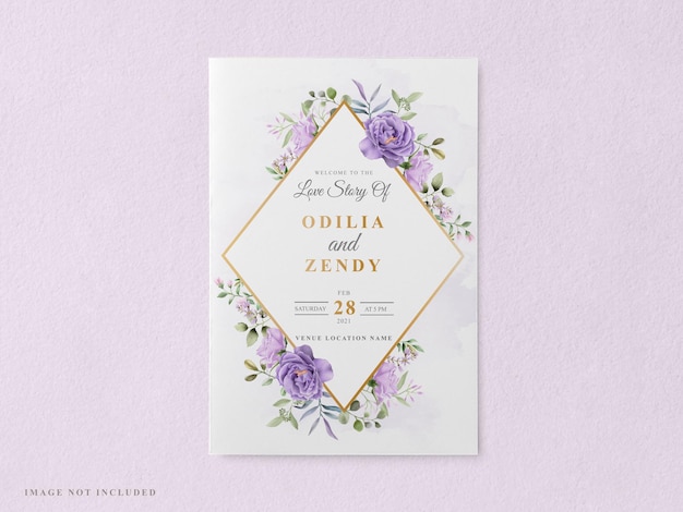 beautiful and elegant floral wedding invitation card template