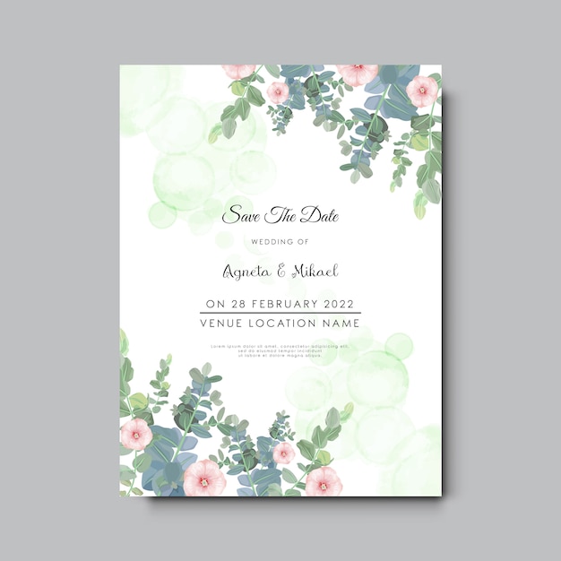 beautiful and elegant floral wedding invitation card