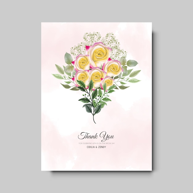 beautiful and elegant floral wedding invitation card