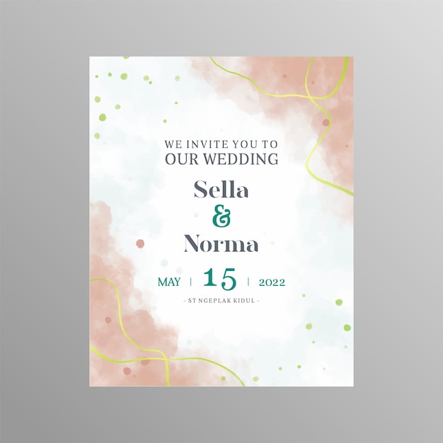 Beautiful elegant floral wedding invitation card