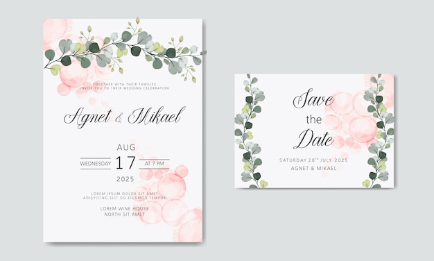 Beautiful and elegant floral wedding invitation cards