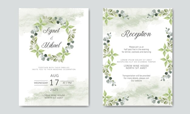 Beautiful and elegant floral wedding invitation