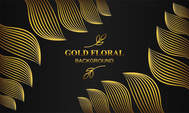 beautiful elegant gold floral background with floral and leaf ornament