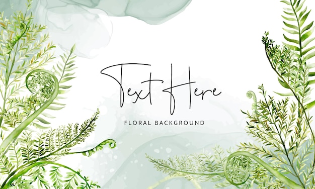 Vector beautiful elegant watercolor greenery fern floral background