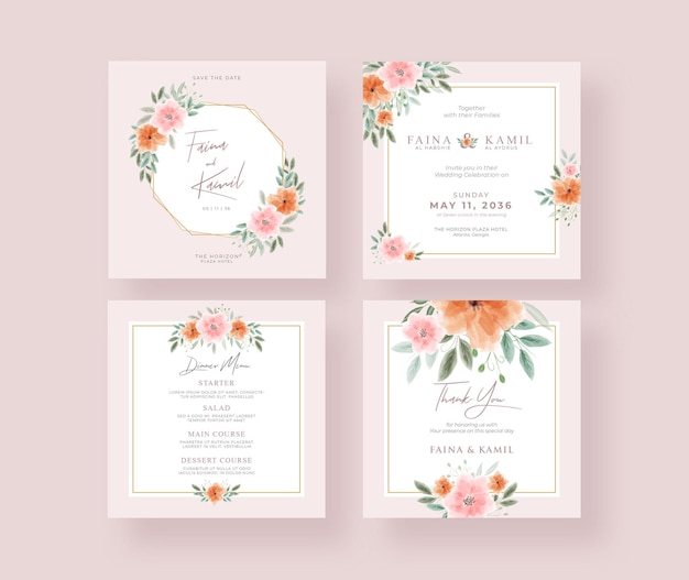 beautiful and elegant wedding instagram post collection
