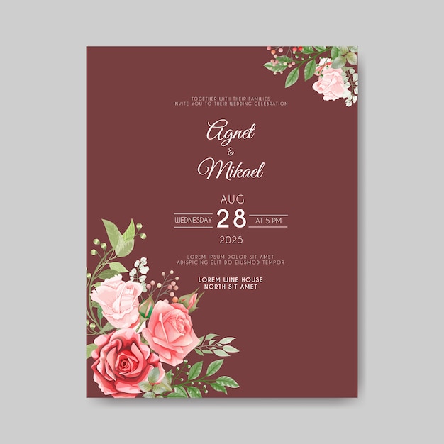 Beautiful and elegant wedding invitation card