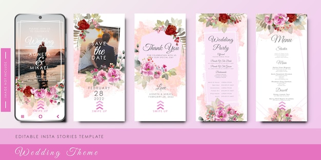 beautiful and elegant wedding invitation template for social media