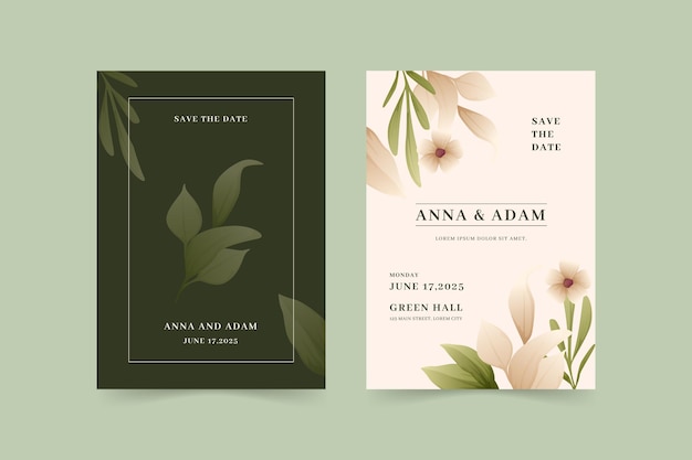 Beautiful and elegant wedding invitation template