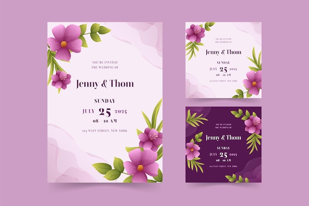 Vector beautiful and elegant wedding invitation template