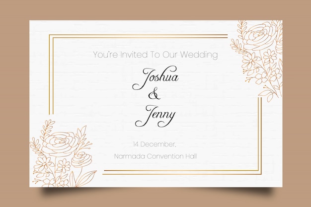 Beautiful elegant wedding invitation template