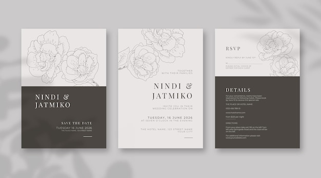 beautiful engraving wedding card template