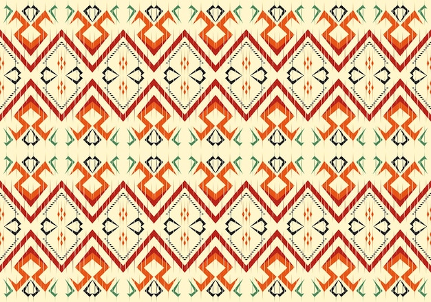 Bella arte ikat astratta etnica. modello senza cuciture in tribale