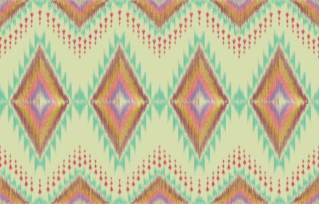 Beautiful Ethnic abstract ikat art. Seamless pattern