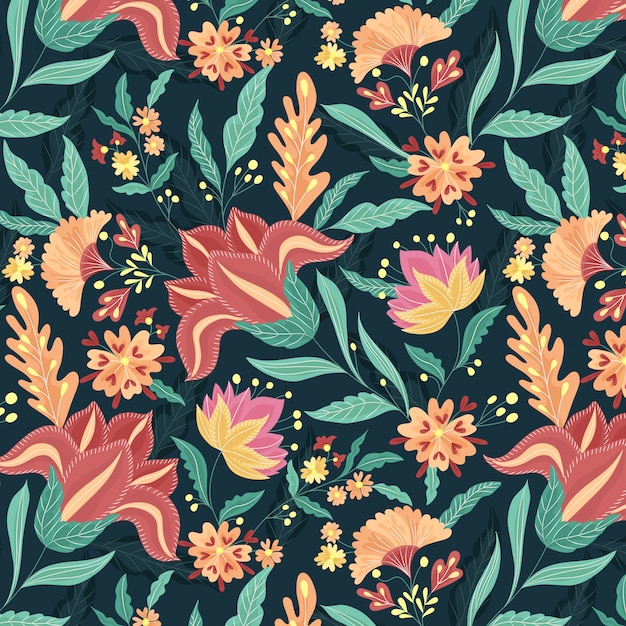 Beautiful Ethnic Florals Pattern