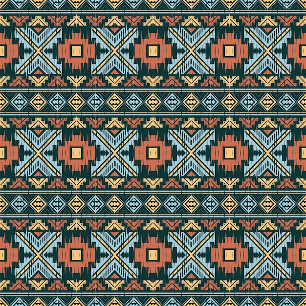 Beautiful Ethnic thai abstract ikat art. Seamless pattern in tribal