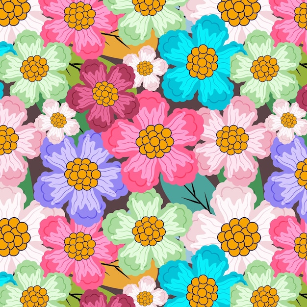 Vector beautiful exotic leaves and flowers pattern high quality textures pattern and seamless.