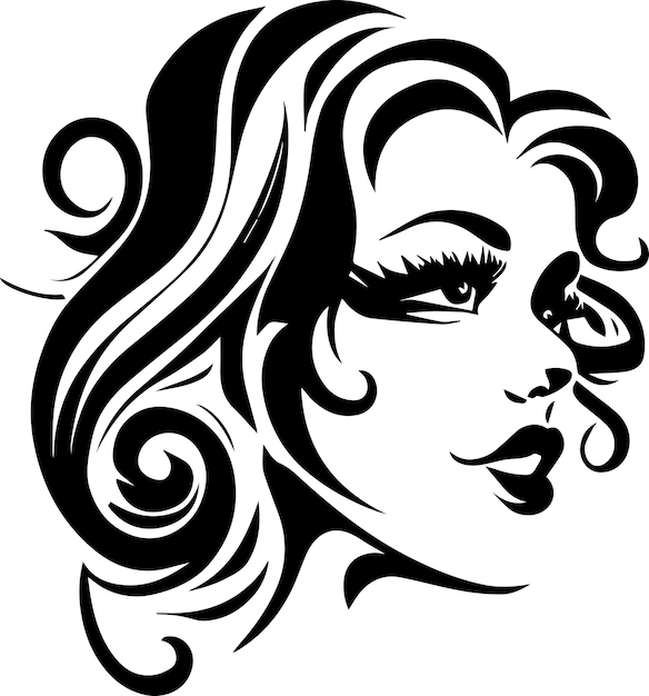 Beautiful face tattoo design vector art