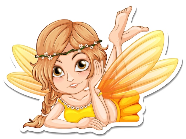 Beautiful fairy cartoon character sticker