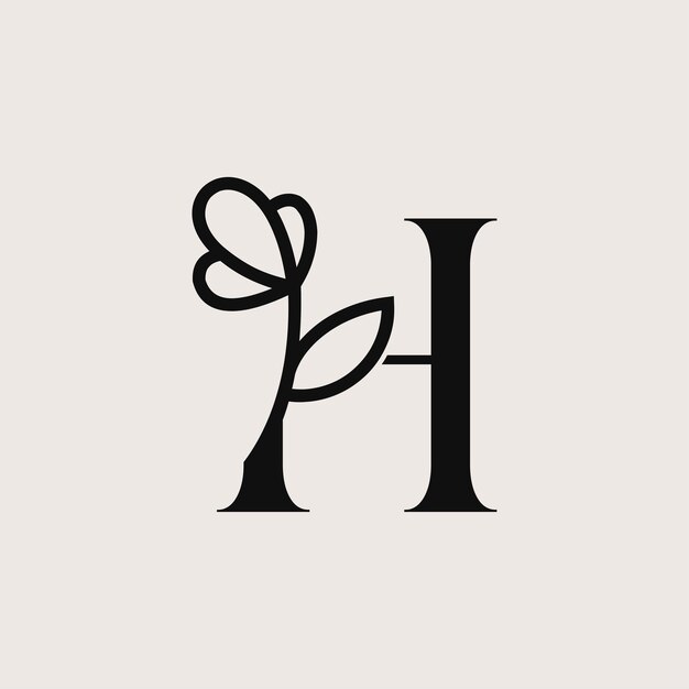 Beautiful fashion beauty logo letter h