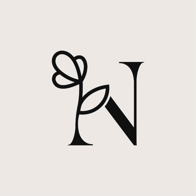 beautiful fashion beauty logo letter N