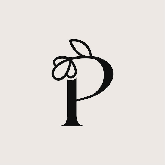 美しいファッションの美しさのロゴ文字 P