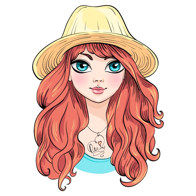 beautiful fashion girl in hat