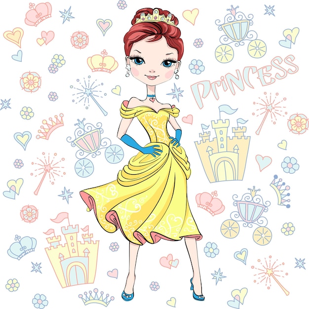 Beautiful fashion girl top model princess in the crown and in a beautiful dress