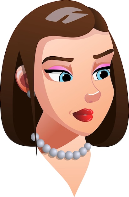 Vector beautiful and fashionable girl avatar