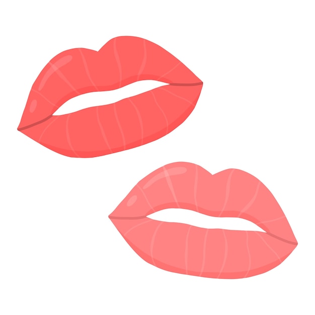 Beautiful female lips red lips vector illustration