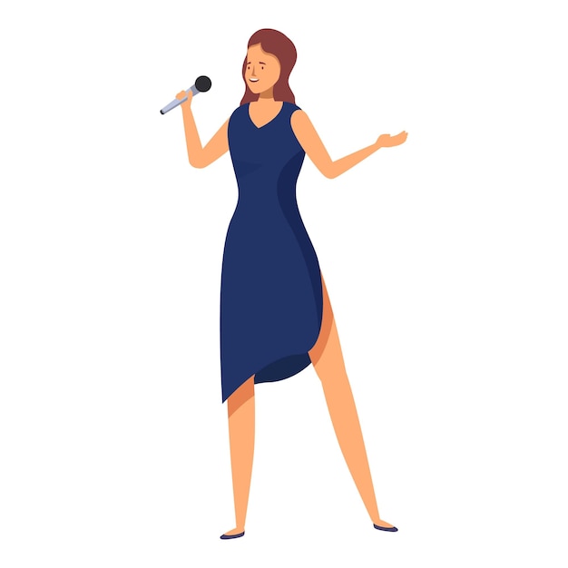 beautiful female singer performing with microphone on stage