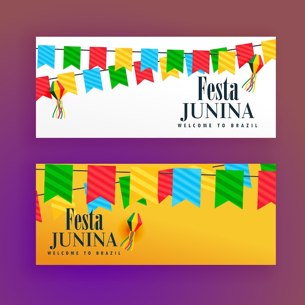 Vettore festa junina festival banner set di due