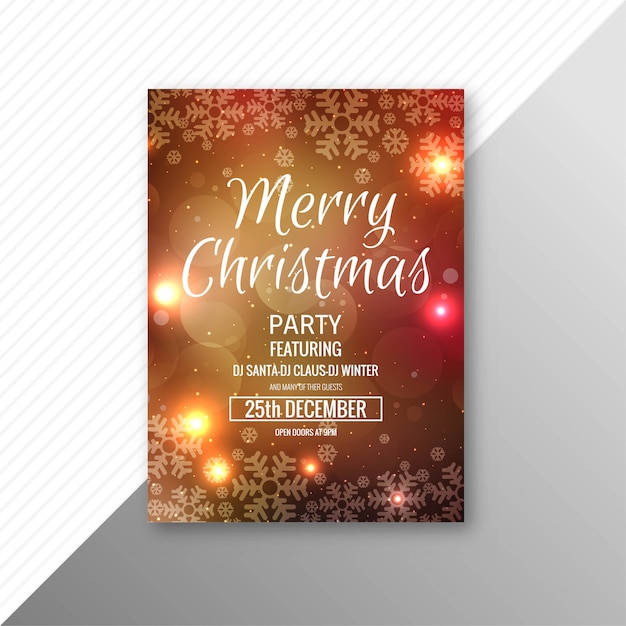 Beautiful festival merry christmas flyer template design