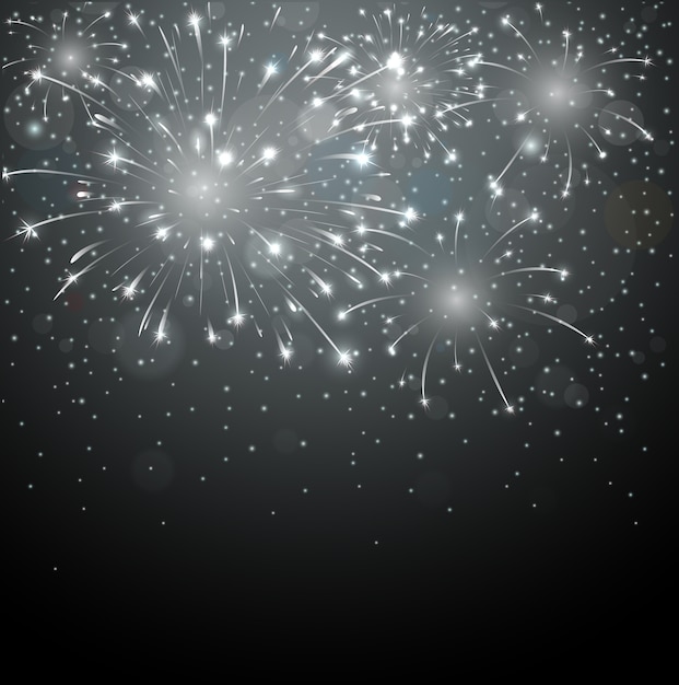 Beautiful fireworks on night background