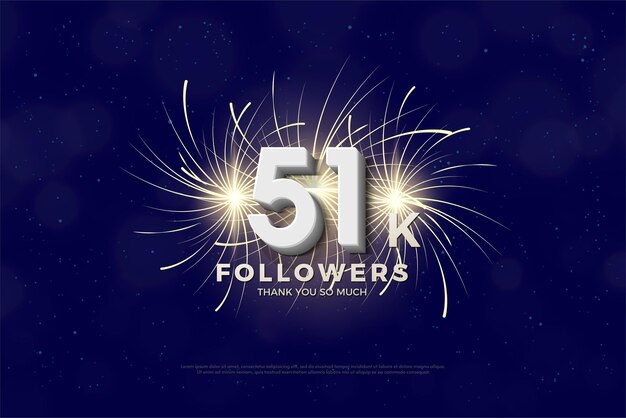 beautiful fireworks splash illustration at 51k followers celebration.