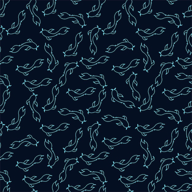 Beautiful Fish Vector Background Pattern Seamless