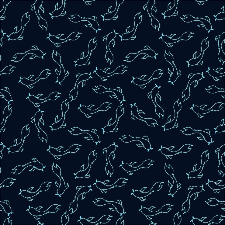 Vector beautiful fish vector background pattern seamless
