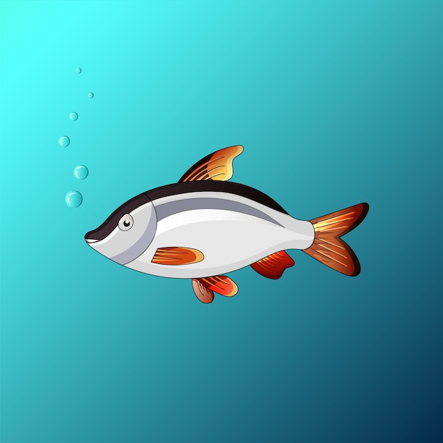beautiful fish under the water in the game style