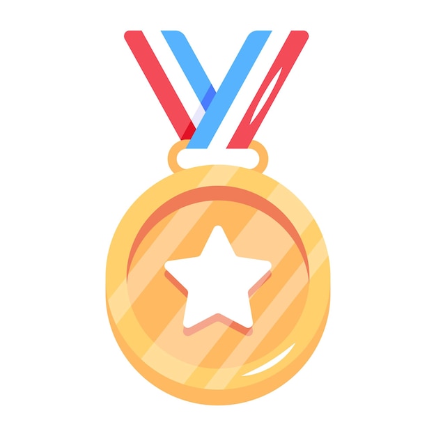 Vector a beautiful flat icon of star medal