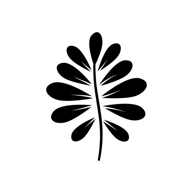 Beautiful flat leaf silhouette Jungle foliage illustration Plant floral design