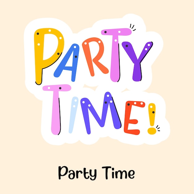 Vector beautiful flat sticker of party time with editable facility