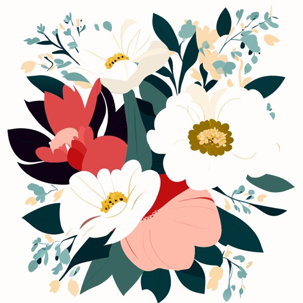 beautiful flora with white background vector illustration