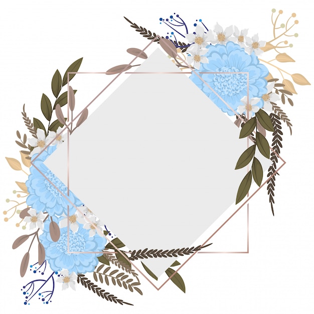 Beautiful floral borders  light blue flowers