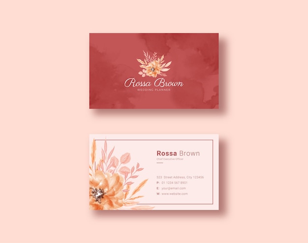 Beautiful floral business card template