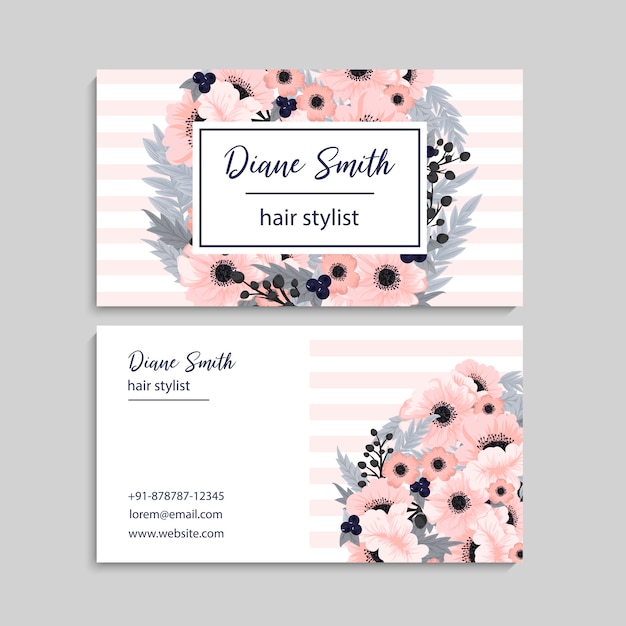 Beautiful floral business card