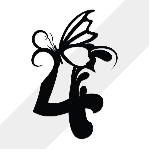 Beautiful floral butterfly numbers design