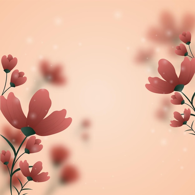 Beautiful Floral Decorated Peach Background.