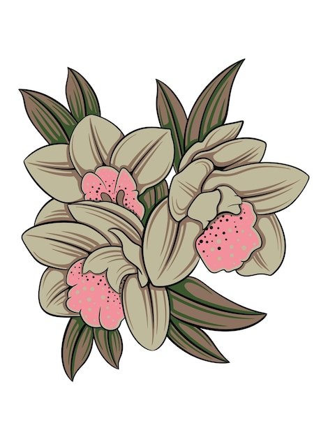 beautiful floral design for elements, editable color