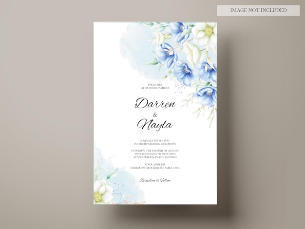 Beautiful floral design wedding invitation card template